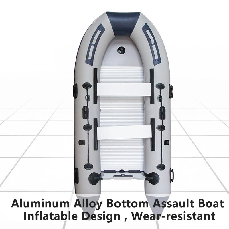 5–6 Person Inflatable Assault Boat 3.8m PVC Fishing Raft with Aluminum Floor, Anti-Collision Design & Rowing Accessories