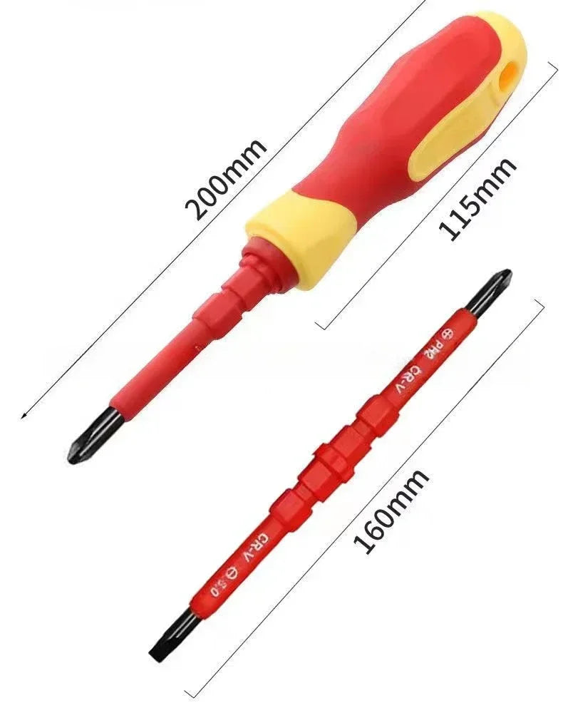 Electrician Repair Tools Kit 13pcs 1000V Changeable Insulated Screwdrivers Set with Magnetic Slotted Bits