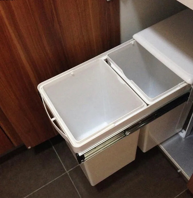Kitchen Sink Trash Can Large Kitchen Cabinet Recycle Bin Food Waste Litter Bins Dustbin Recycling Trash Sorting Home Appliance